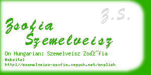 zsofia szemelveisz business card